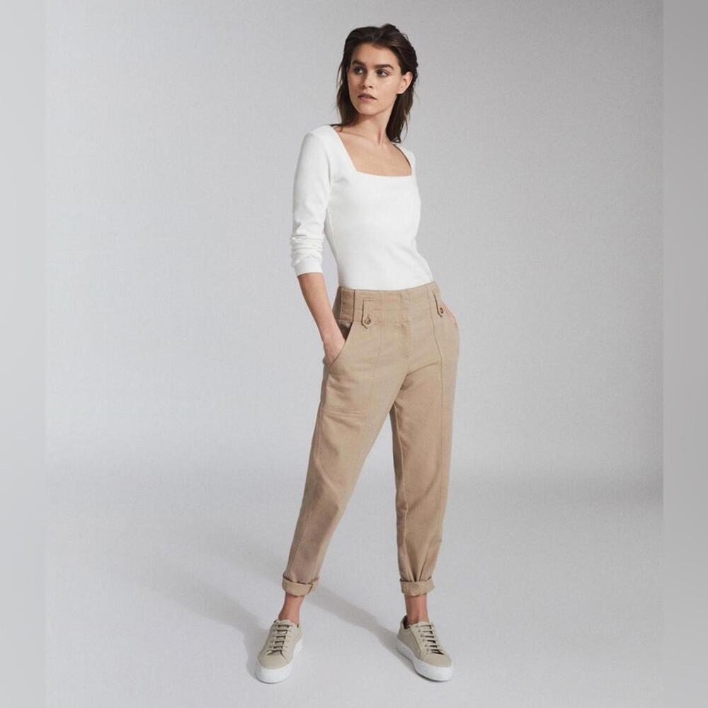 Reiss Bradie Cotton Tapered Cargo Trousers
